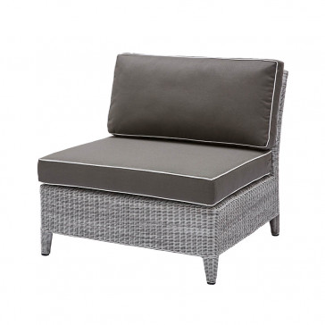 Oceane mid section. French grey rattan pictured on a white background. Pictured at an angle