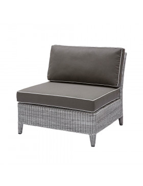 Oceane mid section. French grey rattan pictured on a white background. Pictured at an angle