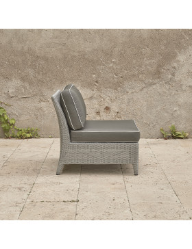 Oceane mid section. French grey rattan pictured on Southern French terrace. Pictured from the side