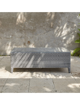 Ocean coffee table High quality French grey rattan on a southern French terrace